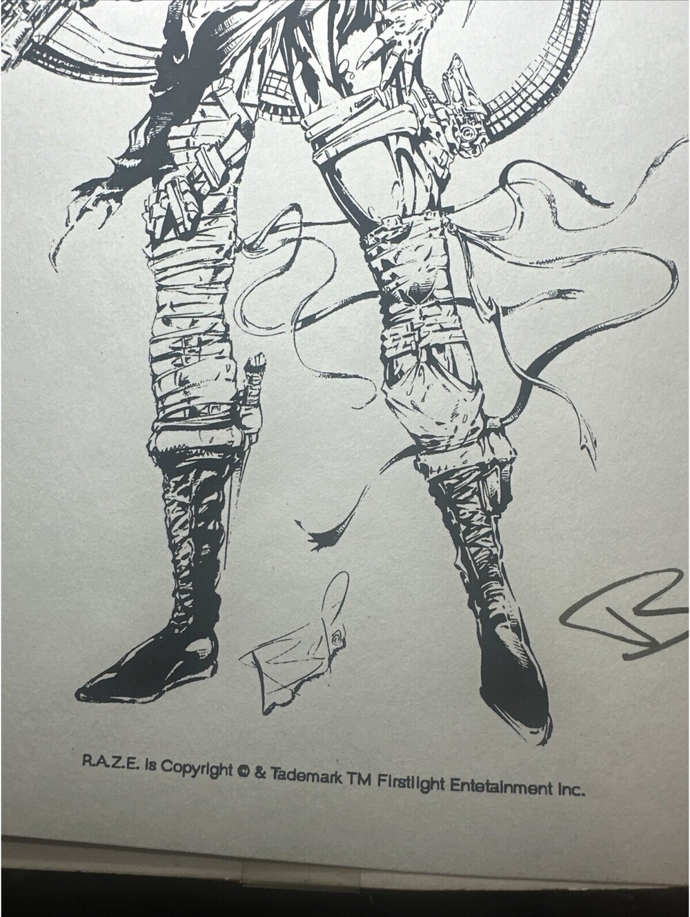 Raze R.A.Z.E. RAZE Signed Print 19/100 8.5x11” Firstlight Comixx Entertainment - Picture 3 of 4